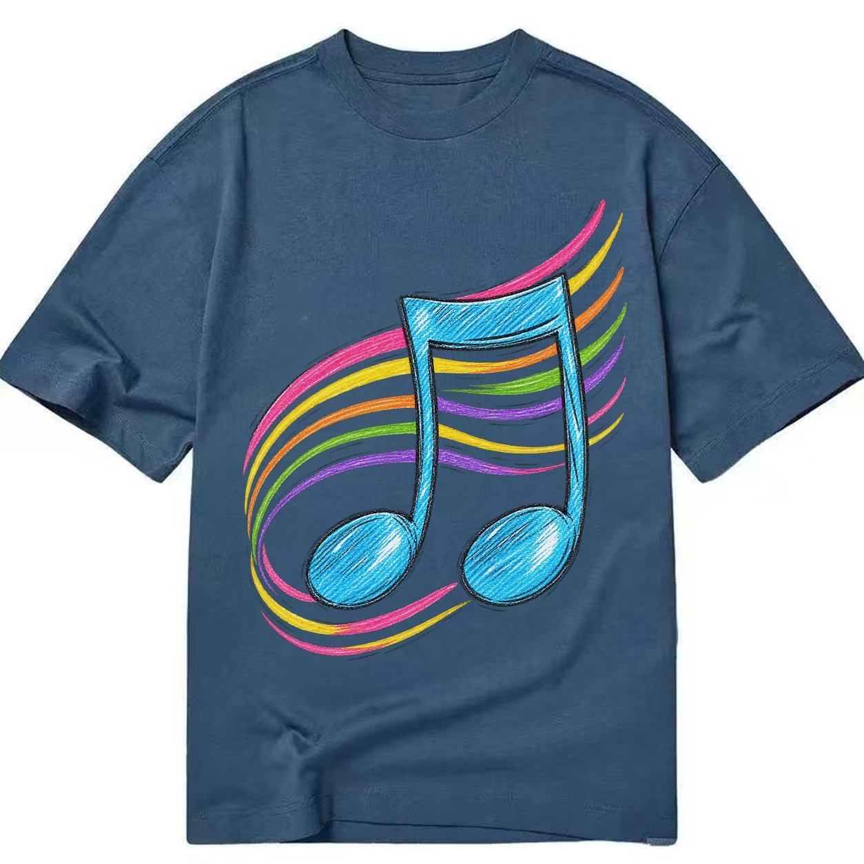 Musical Notes Headwear Classic T-shirt – Twilight Navy