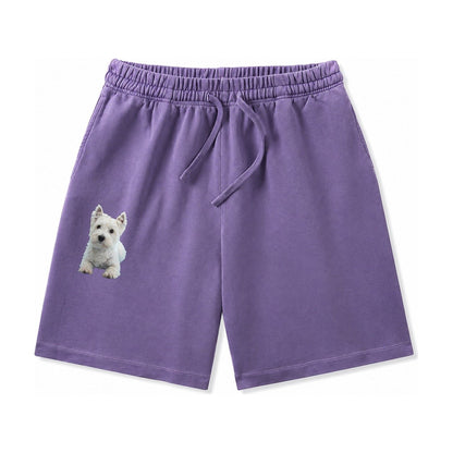 West Highland White Terrier Washed Shorts – Purple
