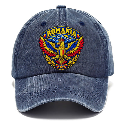 Romania Retro Badge Country Logos Classic Cap – Twilight Navy