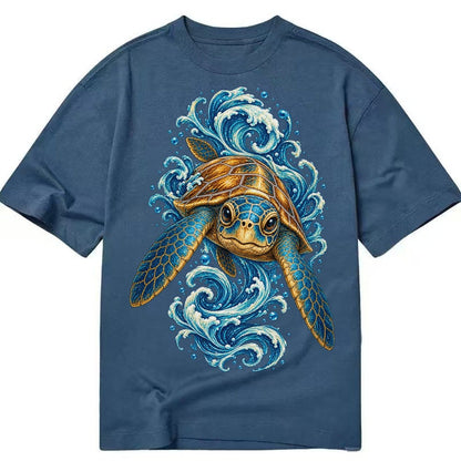 Ornate Sea Turtle Classic T-shirt – Twilight Navy