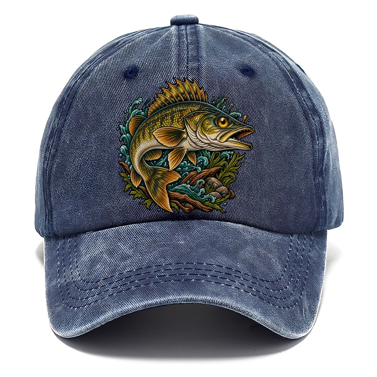 Walleye Golden Eye Fishing Club Classic Cap – Twilight Navy