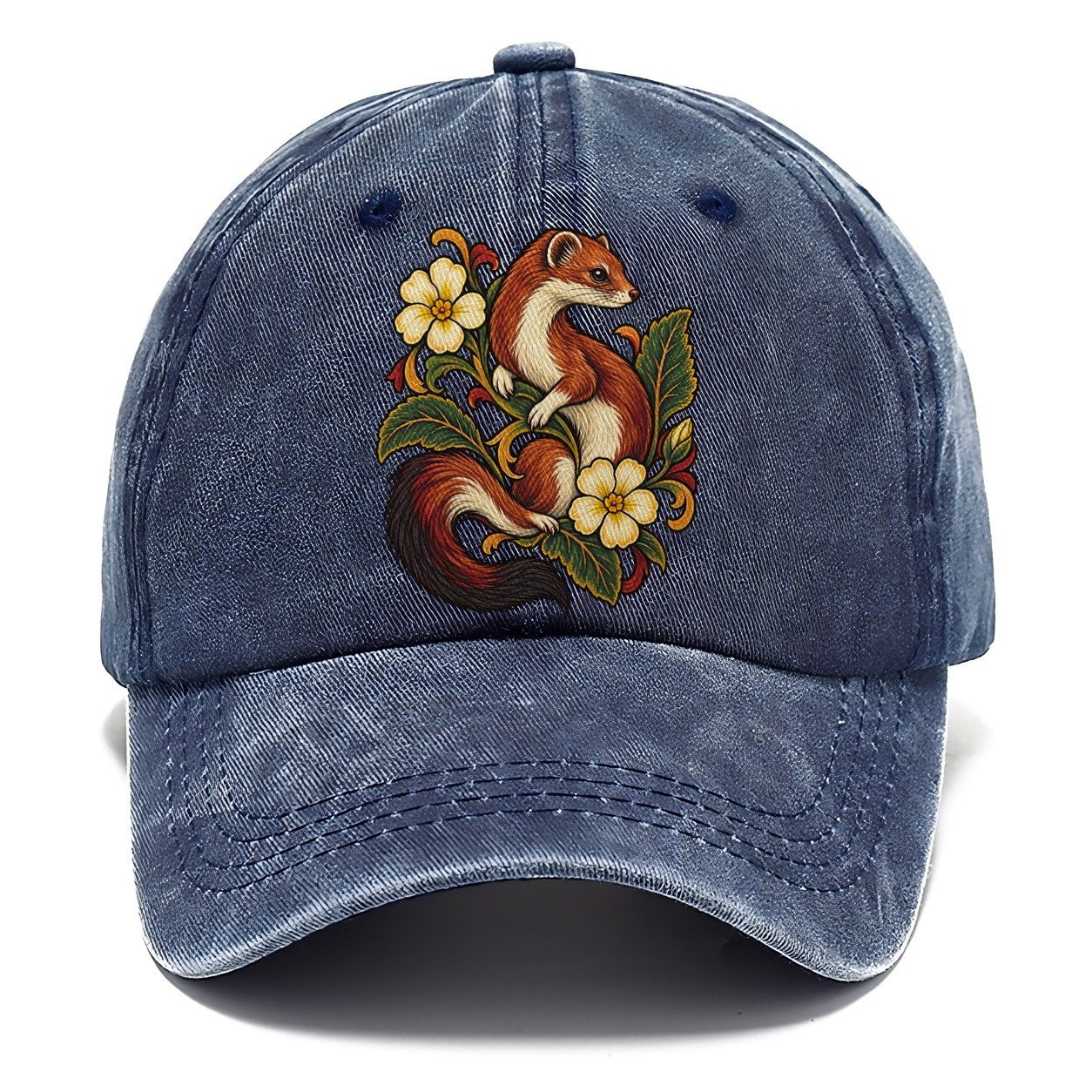 British Stoat And Primrose Uk Culture Heritage Classic Cap – Twilight Navy