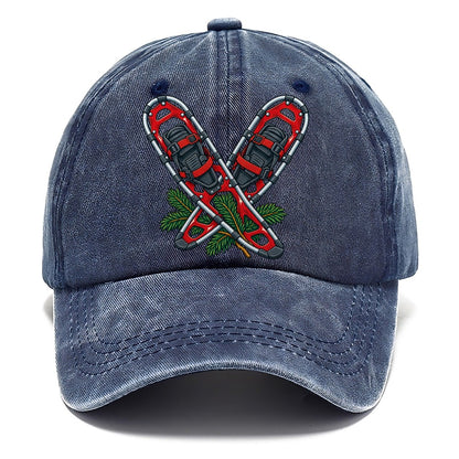 Modern Aluminum Snowshoes And Balsam Bough Canada Cultural Icons Classic Cap – Twilight Navy
