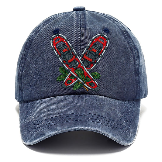 Modern Aluminum Snowshoes And Balsam Bough Canada Cultural Icons Classic Cap – Twilight Navy