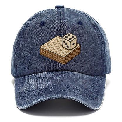 Face Down Card Deck With A Die On Top Board Games Classic Cap – Twilight Navy