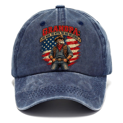 Grandpa The Man The Myth The Bad Influence Old Man Strong Classic Cap – Twilight Navy