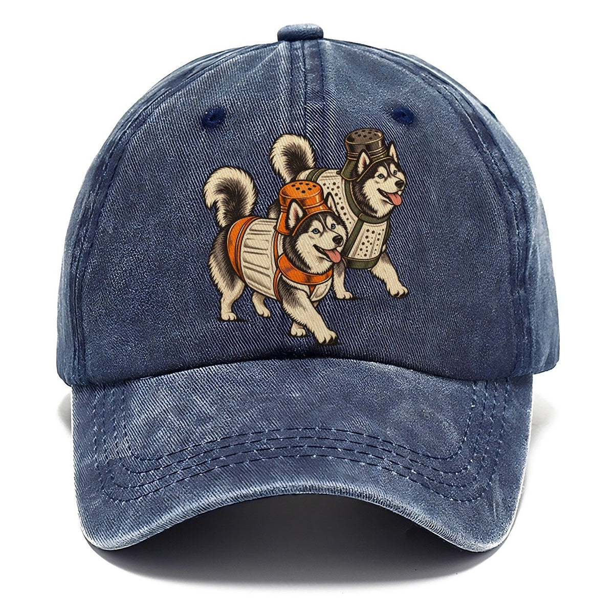 2 Huskys In Halloween Costumes Hdp 17 Parade Lineup Halloween Dog Parade Classic Cap – Twilight Navy