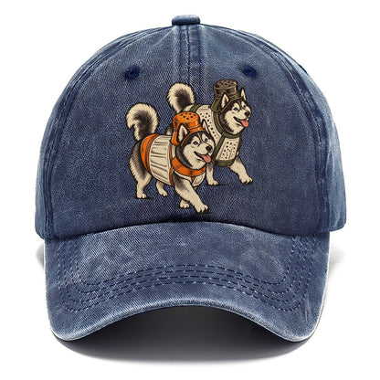 2 Huskys In Halloween Costumes Hdp 17 Parade Lineup Halloween Dog Parade Classic Cap – Twilight Navy