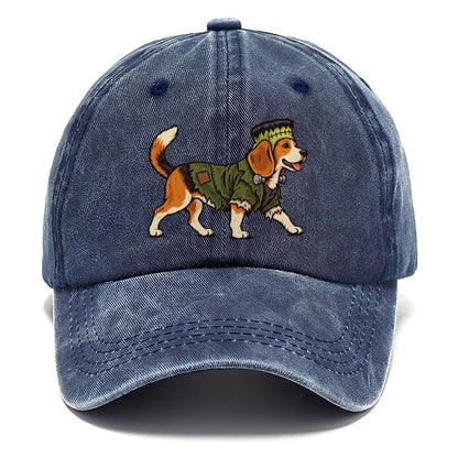 One Beagle In Halloween Costume Frankenstein S Monster With Neck Bolts And A Flat Top Head Patch Halloween Dog Parade Classic Cap – Twilight Navy