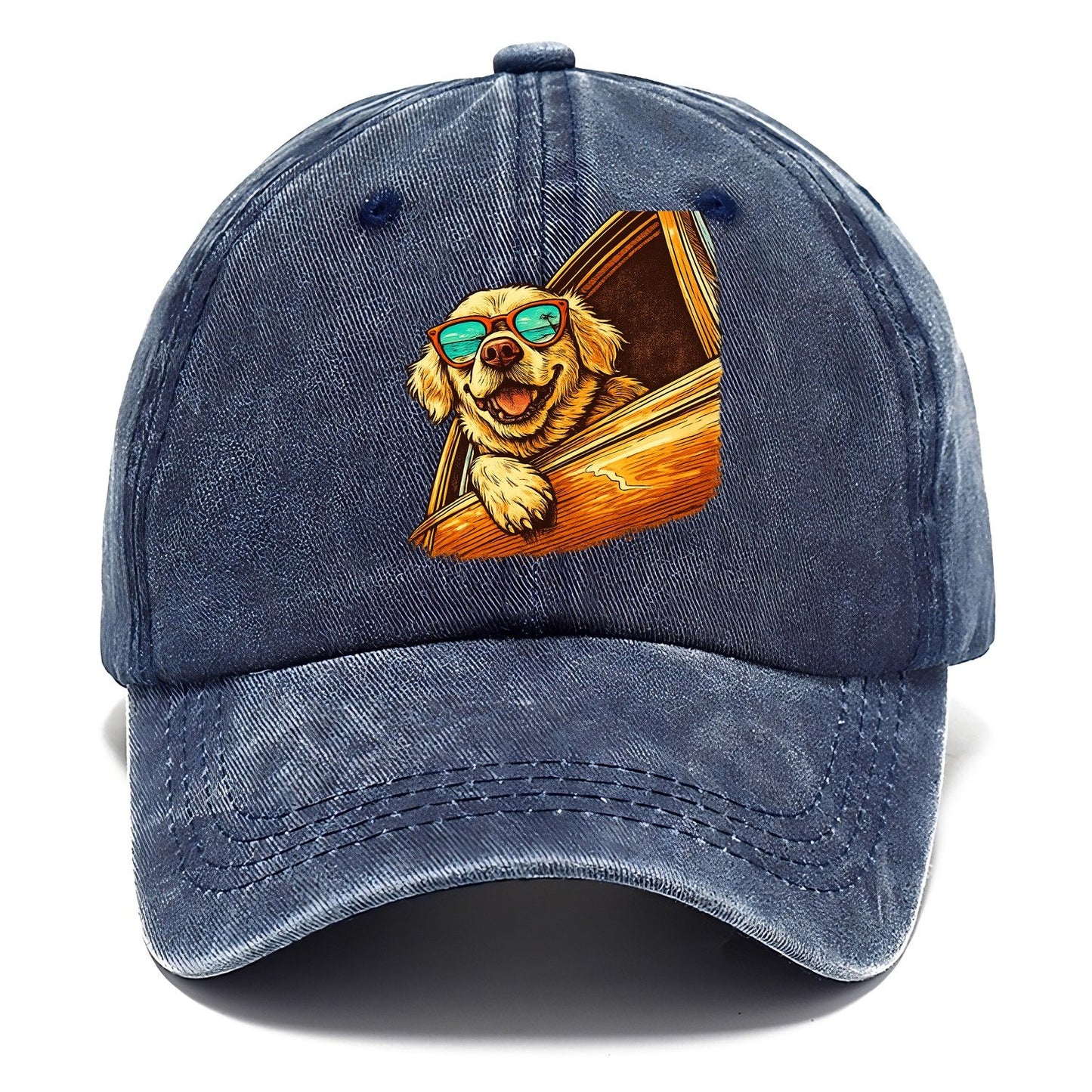 Golden Retriever Shades Road Trip Classic Cap – Twilight Navy