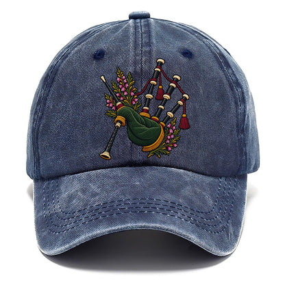 Scottish Bagpipes And Heather Uk Culture Heritage Classic Cap – Twilight Navy