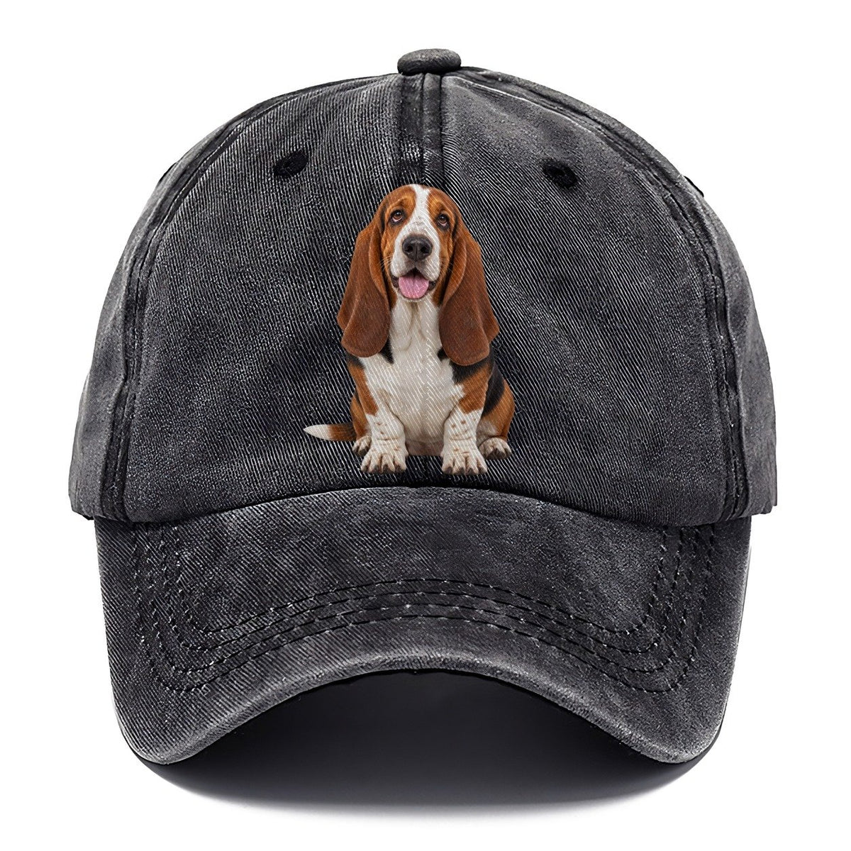 Basset Hound Sitting Top Breeds Classic Cap – Graphite