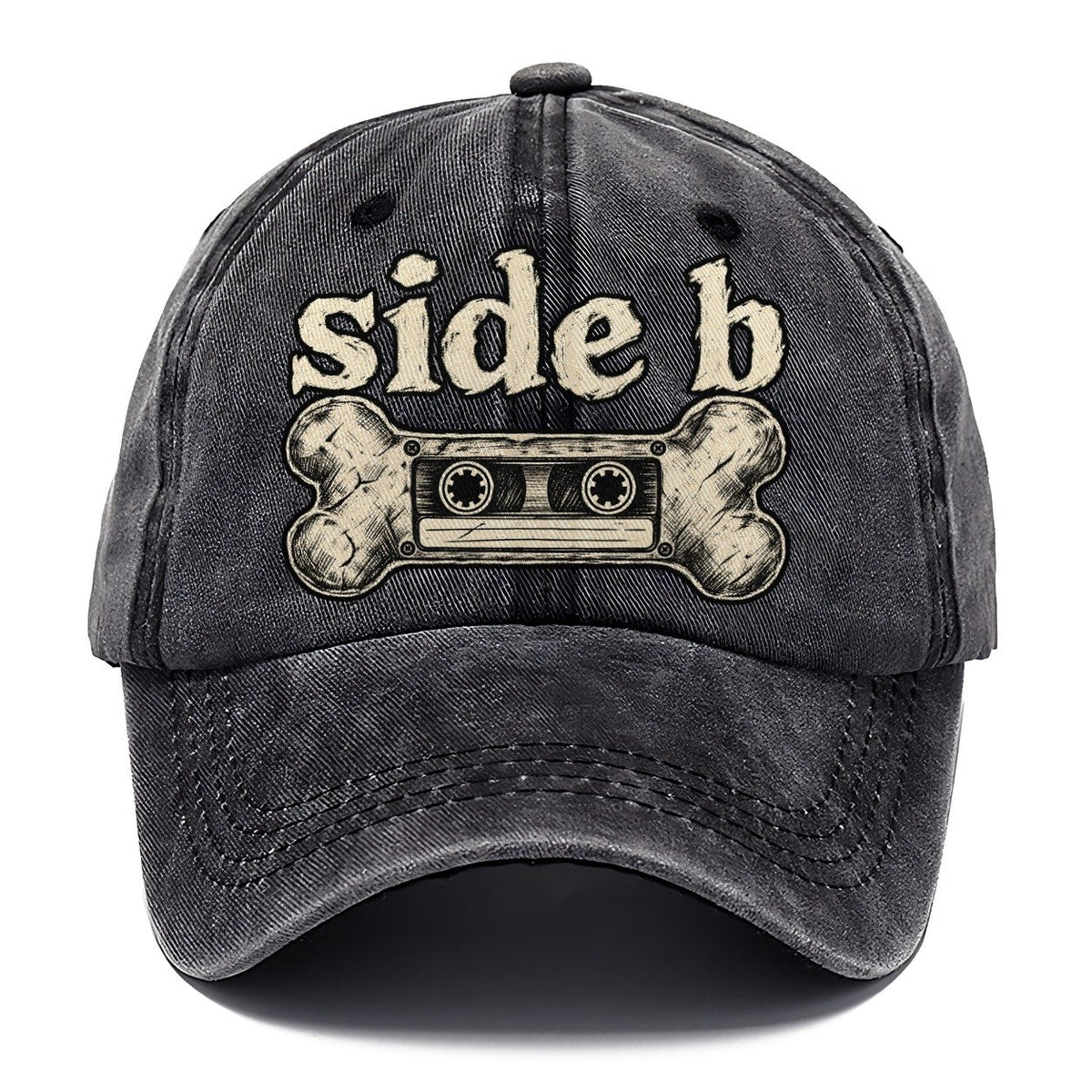 A Dog Bone Drawn As A Cassette Tape Bark For Me Classic Cap – Graphite