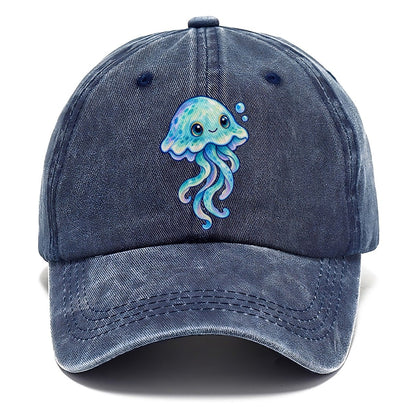 Jellyfish Upward Drift Sea Sprite Classic Cap – Twilight Navy