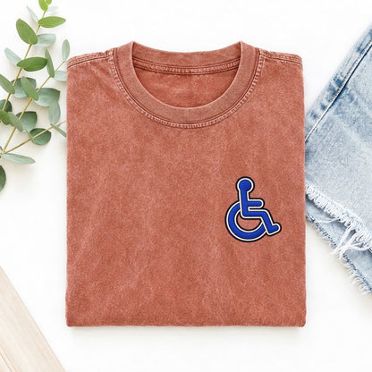 Wheelchair Access Left Chest Vintage T-shirt – Terracotta