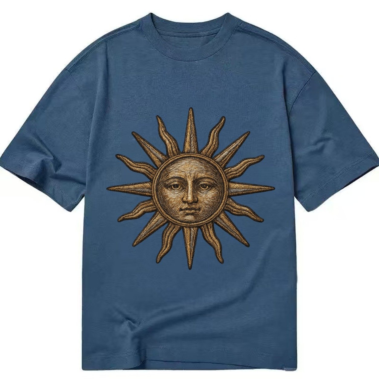 Sun Rays Vintage Sun With Radiating Beams Classic T-shirt – Twilight Navy