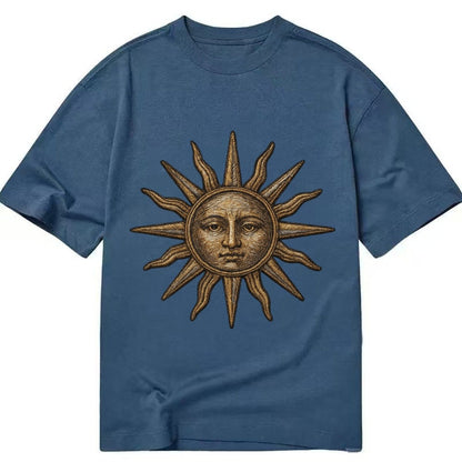 Sun Rays Vintage Sun With Radiating Beams Classic T-shirt – Twilight Navy
