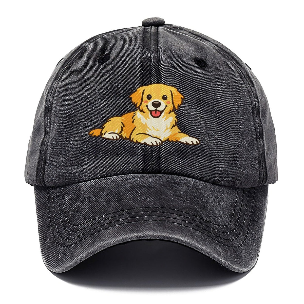 Smiling Golden Retriever Puppy Classic Cap – Graphite
