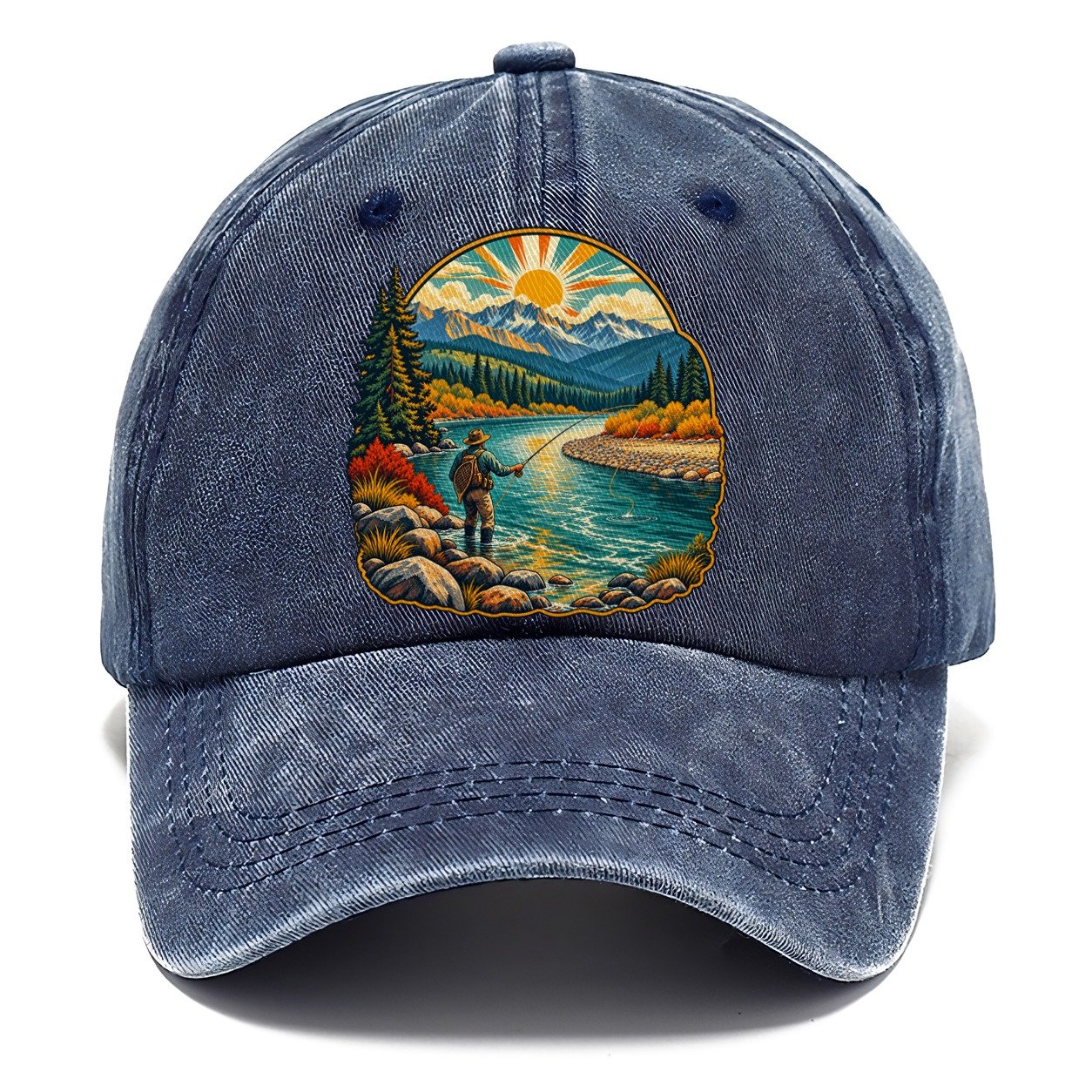 River Bend Fly Water Fishing Club Classic Cap – Twilight Navy