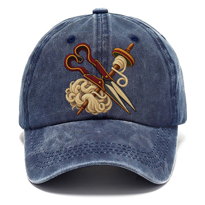 Welsh Wool Shears Spindle And Fleece Uk Culture Heritage Classic Cap – Twilight Navy