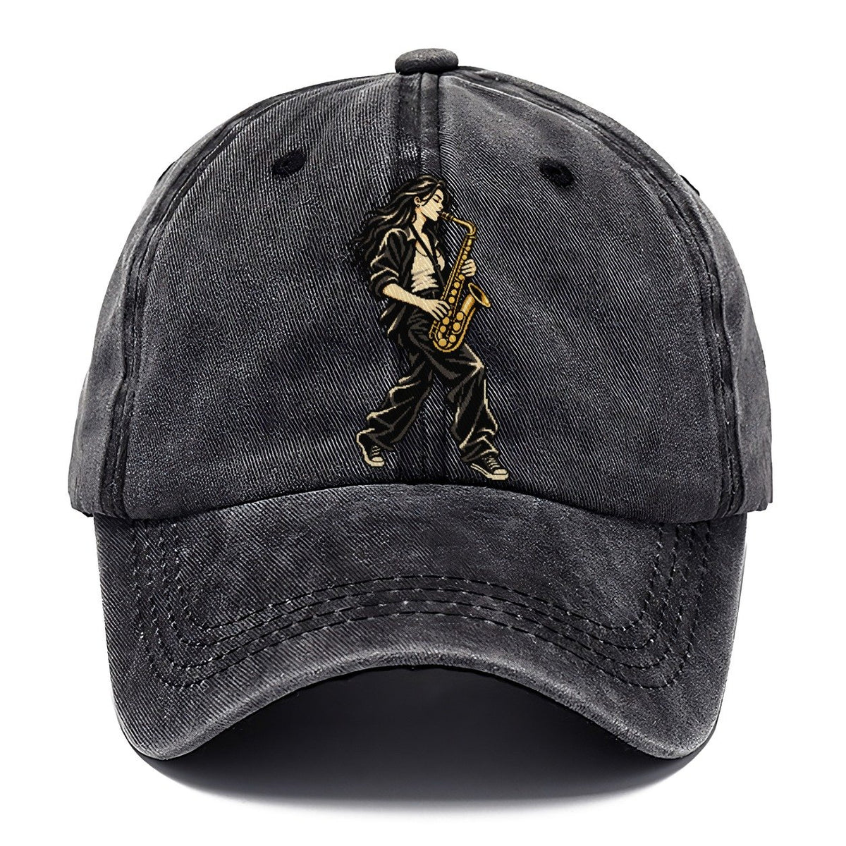 Woman Playing Saxophone Classic Cap – Graphite