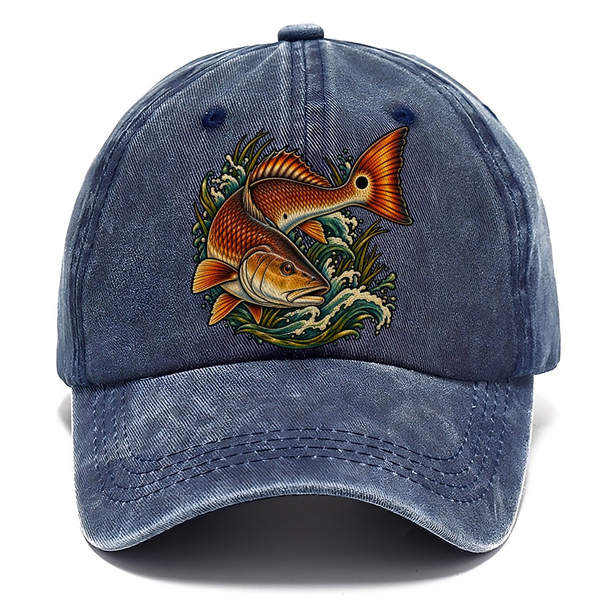 Redfish Tail Spot Fishing Club Classic Cap – Twilight Navy