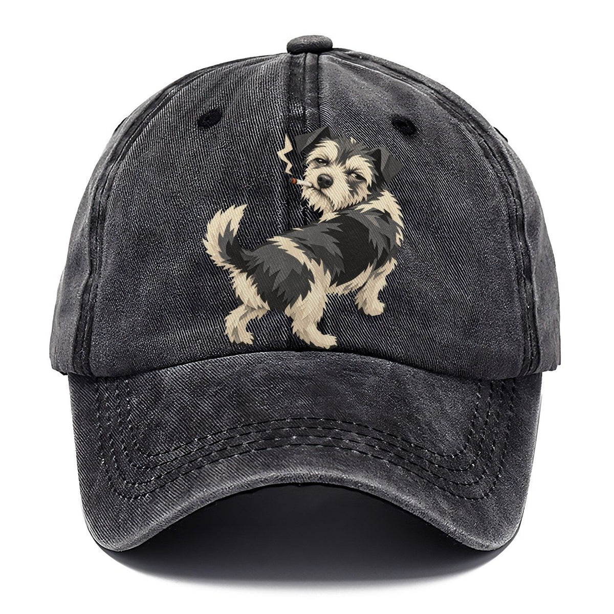 Scruffy Dog Smoking a Cigarette Classic Cap – Graphite