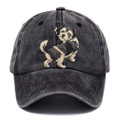 Scruffy Dog Smoking a Cigarette Classic Cap – Graphite