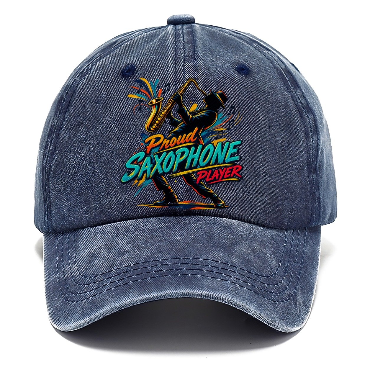 Proud Saxophone Player Music Instruments Classic Cap – Twilight Navy