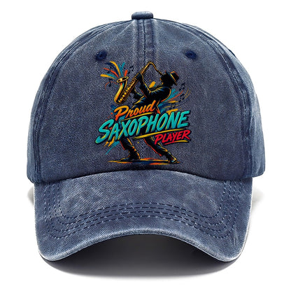 Proud Saxophone Player Music Instruments Classic Cap – Twilight Navy