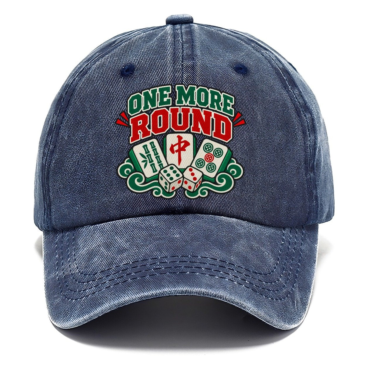 One More Round Mahjong Game Night Classic Cap – Twilight Navy