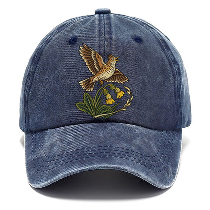 South Downs Skylark And Cowslip Uk Culture Heritage Classic Cap – Twilight Navy