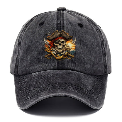 Pirate Skull Sunset Voyage Classic Cap – Graphite