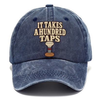 It Takes A Hundred Taps Leathercraft Classic Cap – Twilight Navy