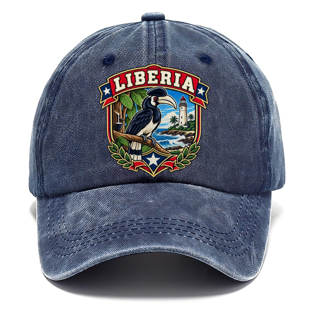 Liberia Retro Badge Country Logos Classic Cap – Twilight Navy