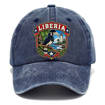 Liberia Retro Badge Country Logos Classic Cap – Twilight Navy