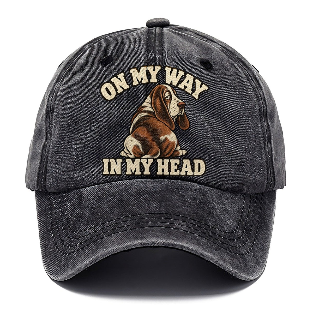 Basset Travelling In Thought Character Club Classic Cap – Graphite
