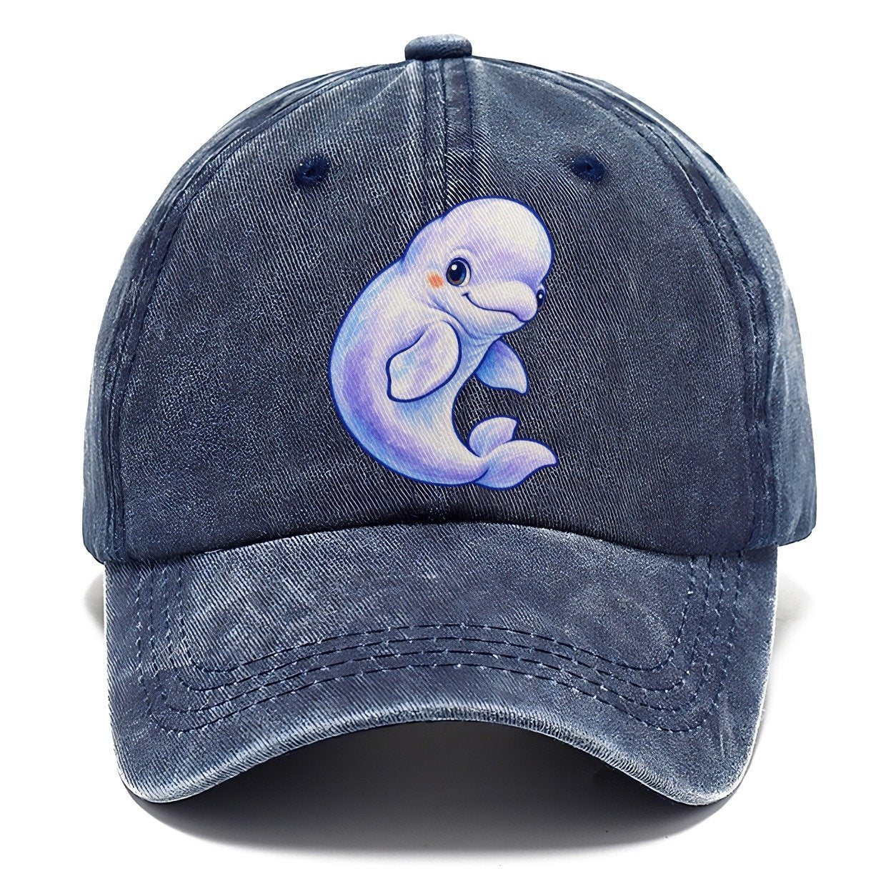 Beluga Whale Gentle Turn Sea Sprite Classic Cap – Twilight Navy