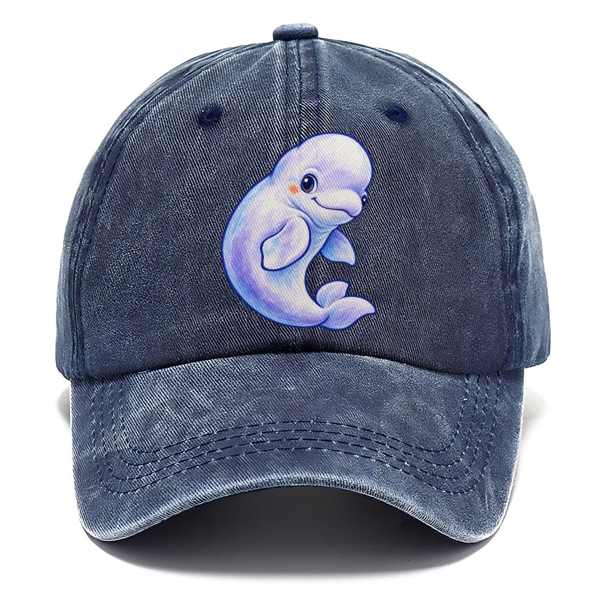 Beluga Whale Gentle Turn Sea Sprite Classic Cap – Twilight Navy