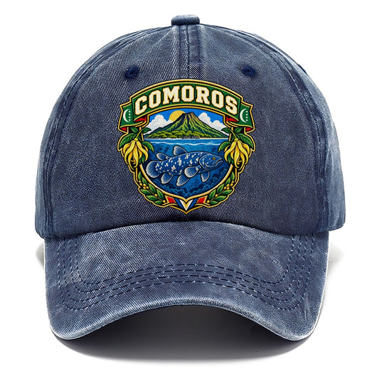 Comoros Retro Badge Country Logos Classic Cap – Twilight Navy