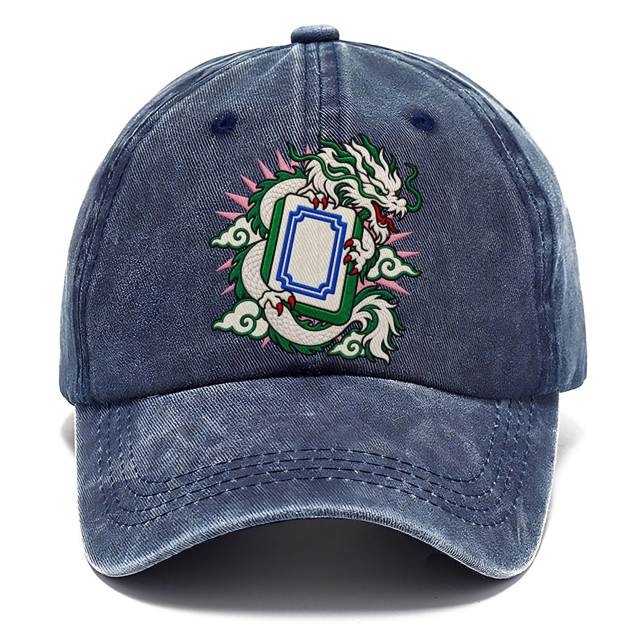 White Dragon Mahjong Game Night Classic Cap – Twilight Navy