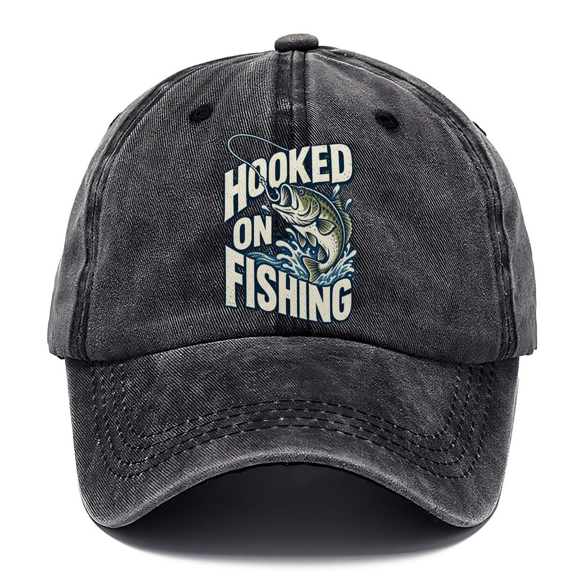 Hooked on Fishing Bass Classic Cap – Graphite