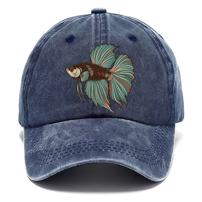 Betta Fin Silhouette Aquarium Keeping Classic Cap – Twilight Navy