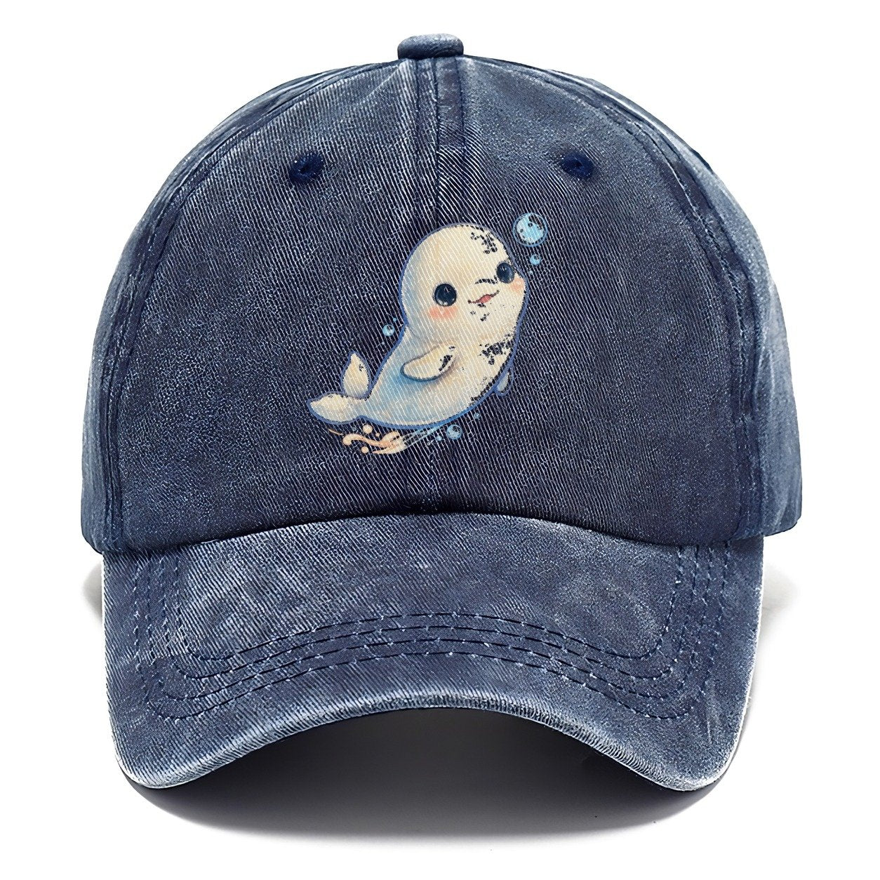 Beluga Whale Bubble Rise Sea Sprite Classic Cap – Twilight Navy
