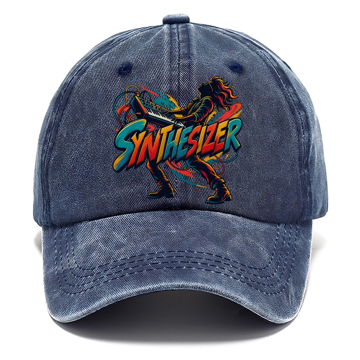 Synthesizer Wordmark Music Instruments Classic Cap – Twilight Navy