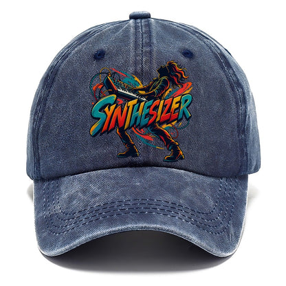 Synthesizer Wordmark Music Instruments Classic Cap – Twilight Navy