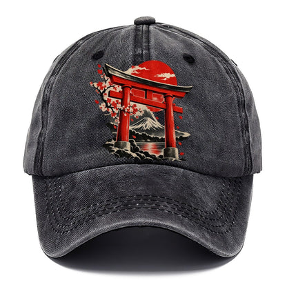 Torii Gate Mount Fuji Blossoms Classic Cap – Graphite