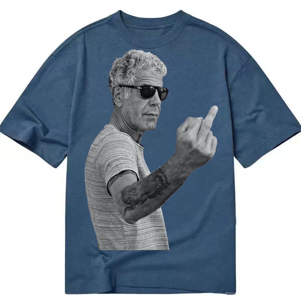 Anthony Bourdain Middle Finger Classic T-shirt – Twilight Navy