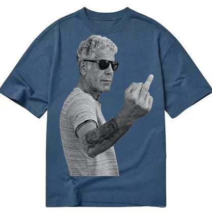 Anthony Bourdain Middle Finger Classic T-shirt – Twilight Navy