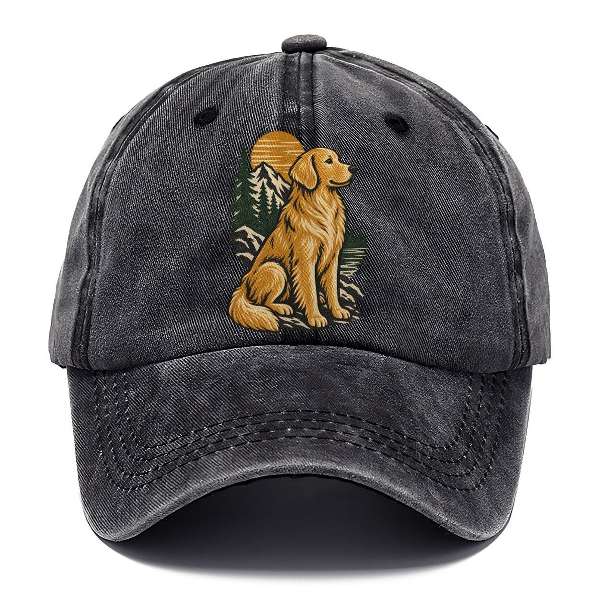 Golden Retriever Mountain Lake Classic Cap – Graphite